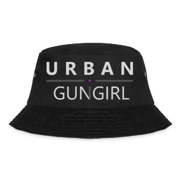 URBAN GUN GIRL - Logo Original Light - Bucket Hat - Schwarz - Vorne - Lela (165cm)