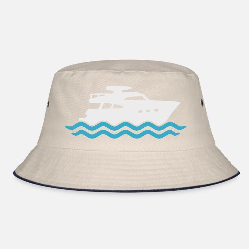 Yacht Silhouette Motorboat Bucket Hat