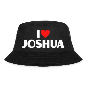 I love Joshua Red Heart Romantic Name Fan - Bucket Hat - black - Front - Lela (165cm)