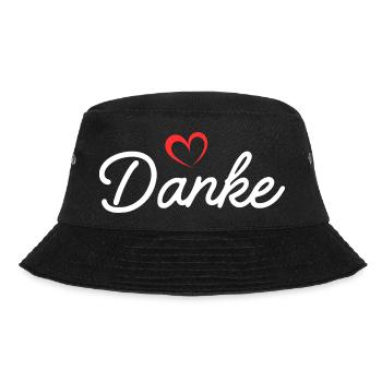 Thank You Heart Script - Bucket Hat - black - Front - Lela (165cm)