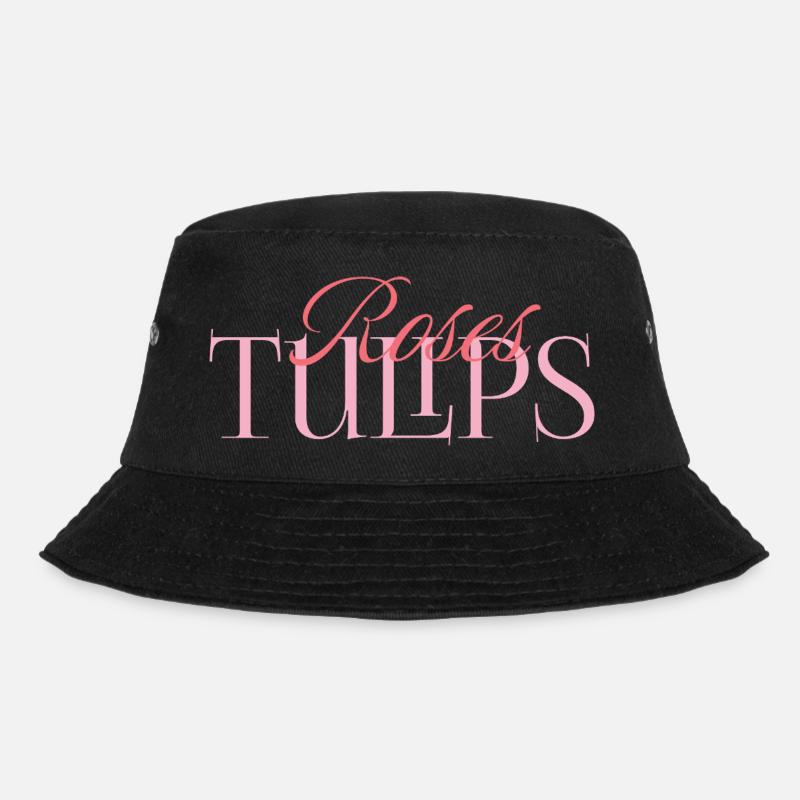 Roses & Tulips – Blühende Eleganz - Bucket Hat - Schwarz