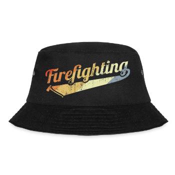 Feuerwehr Vintage Look - Bucket Hat - Schwarz - Vorne - Lela (165cm)