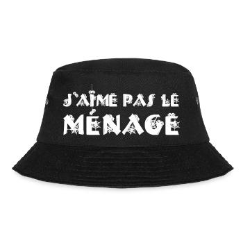 ICH PUTZE NICHT GERNE! - Bucket Hat - Schwarz - Vorne - Lela (165cm)