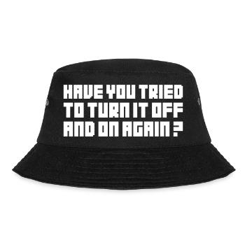 Turning It Off – Nerd Geek Computer Support TBBT - Bucket Hat - Schwarz - Vorne - Lela (165cm)