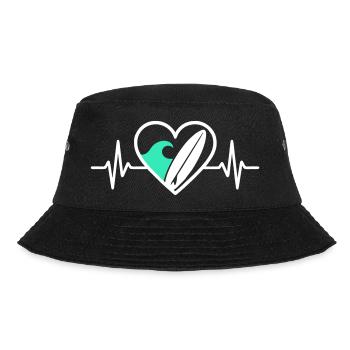 Surf Heart Surf Wave Ocean Sommer - Bucket Hat - Schwarz - Vorne - Lela (165cm)