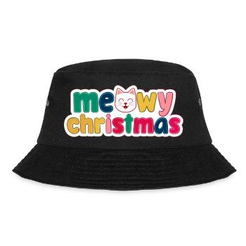 Cat Christmas - Meowy Christmas - Bucket Hat - black - Front - Lela (165cm)