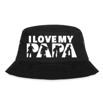 Echte Männer nageln oben lustiger Dachdecker-Slogan - Bucket Hat - Schwarz - Vorne - Lela (165cm)