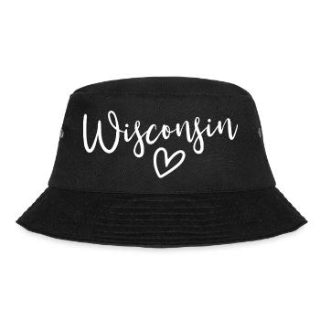Wisconsin Heart Women's Love Wisconsin - Bucket Hat - Schwarz - Vorne - Lela (165cm)