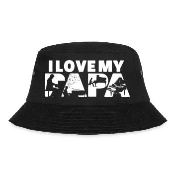 Ich liebe die musikalische Silhouette meines Papa-Klavierspielers - Bucket Hat - Schwarz - Vorne - Lela (165cm)