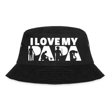 Ich liebe die Silhouette meines Papa-Gartengartengartens - Bucket Hat - Schwarz - Vorne - Lela (165cm)