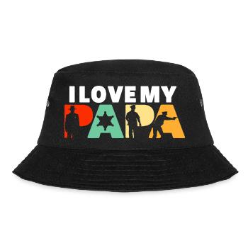 Ich liebe meinen Papa Sheriff Polizist Held - Bucket Hat - Schwarz - Vorne - Lela (165cm)