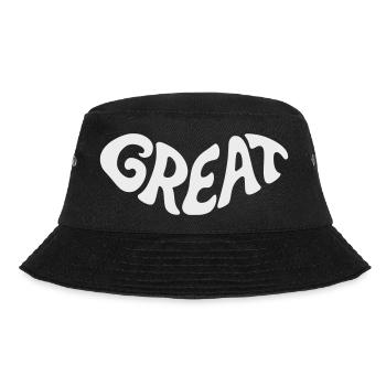 Great, Großartig Bubbel-Wortdesign - Bucket Hat - Schwarz - Vorne - Lela (165cm)