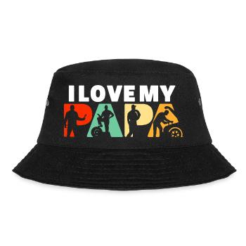 Ich liebe das Mechanikdesign meines Papa - Bucket Hat - Schwarz - Vorne - Lela (165cm)