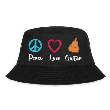 Peace Love Guitar - Bucket Hat - black - Front - Lela (165cm)