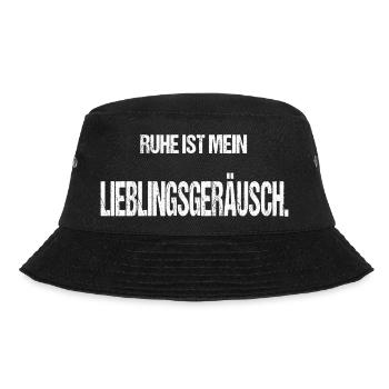 Ruhe ist mein Lieblingsgeräusch Lustiger Spruch - Bucket Hat - Schwarz - Vorne - Lela (165cm)