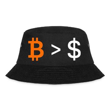 Bitcoin Bigger Than Money Typography - Bucket Hat - black - Front - Lela (165cm)