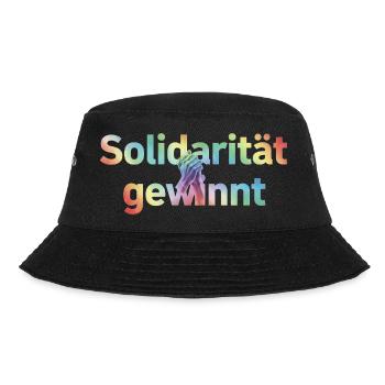 Solidarität gewinnt Statement Pride Fans LGBTQ - Bucket Hat - Schwarz - Vorne - Lela (165cm)