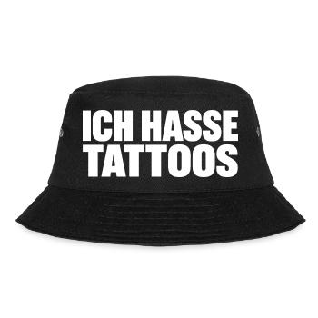 Ich Hasse Tattoos Lustiger Spruch - Bucket Hat - Schwarz - Vorne - Lela (165cm)