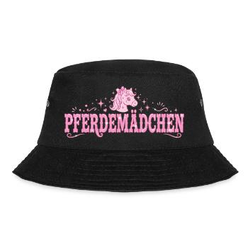 Pferdemädchen Glitzerpony - Bucket Hat - Schwarz - Vorne - Lela (165cm)