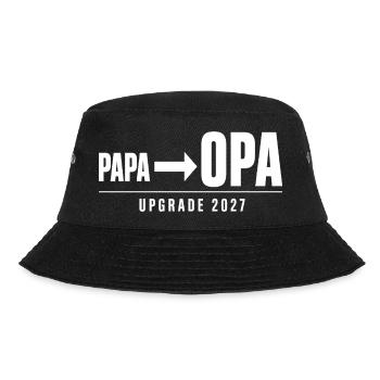 Papa zu Opa Upgrade 2027 Vatertag Geschenk T-Shirt - Bucket Hat - Schwarz - Vorne