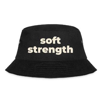 Weiche Stärke Typografie - Bucket Hat - Schwarz - Vorne