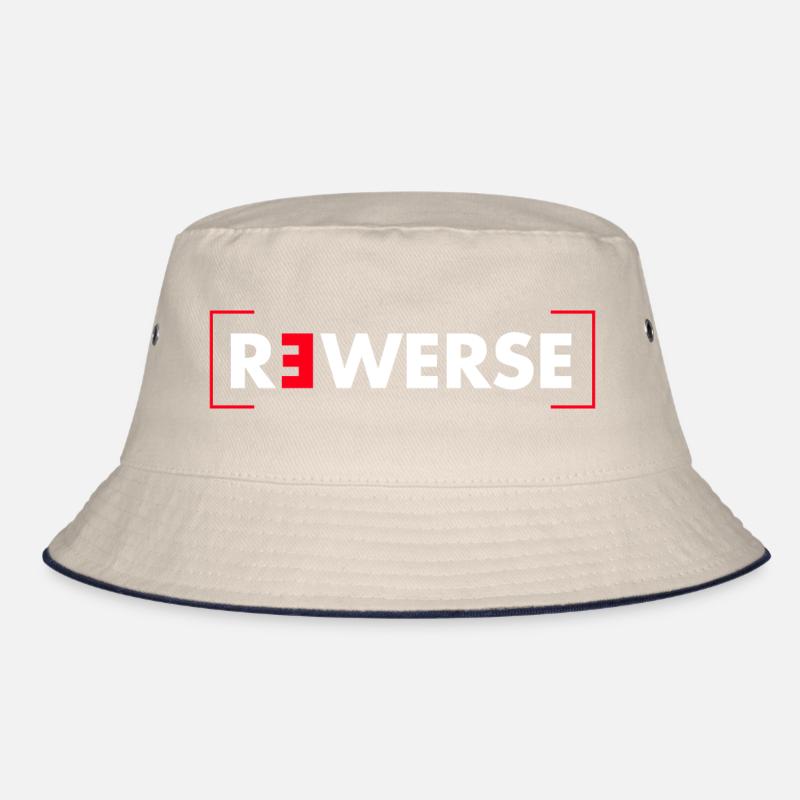 Reverse lettering Bucket Hat