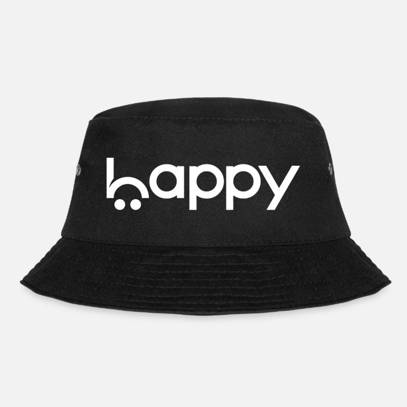 Happy - Bucket Hat - Schwarz
