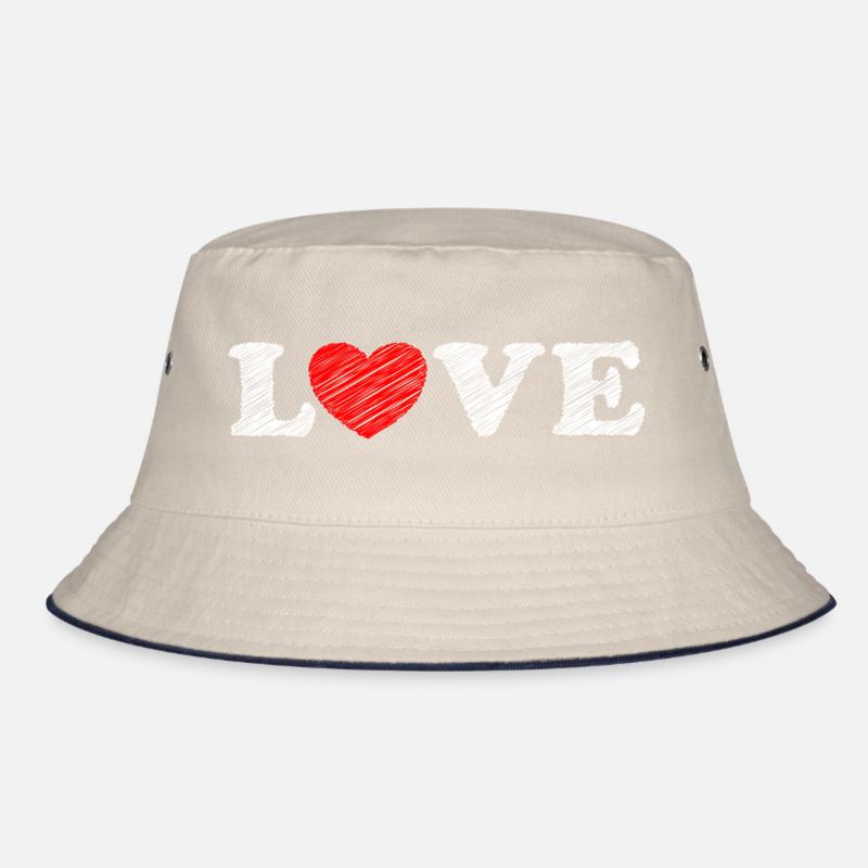 Love Heart Scribble Bucket Hat