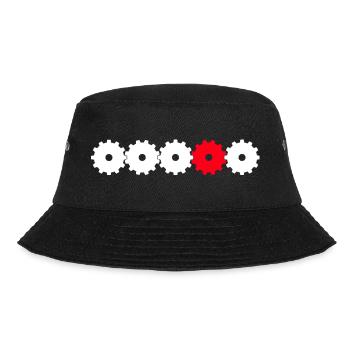 Gears in white and red - Bucket Hat - black - Front - Lela (165cm)