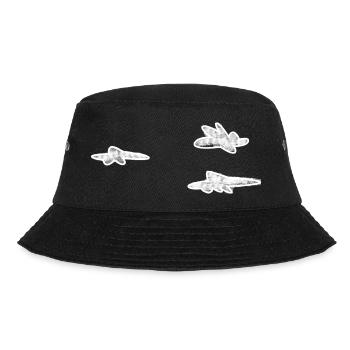 Wolken weiß - Bucket Hat - Schwarz - Vorne - Lela (165cm)