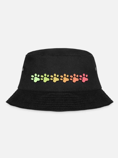 Pfote Farbverlauf pastell - Bucket Hat - Schwarz