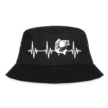 Heartbeat perch fish fishing pulse angler - Bucket Hat - black - Front - Lela (165cm)