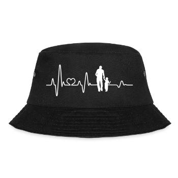 Bester Papa Vater und Sohn Hand in Hand Herzschlag - Bucket Hat - Schwarz - Vorne - Lela (165cm)