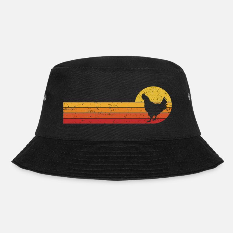 Hühner Bauer Landwirt Huhn Hahn - Bucket Hat - Schwarz