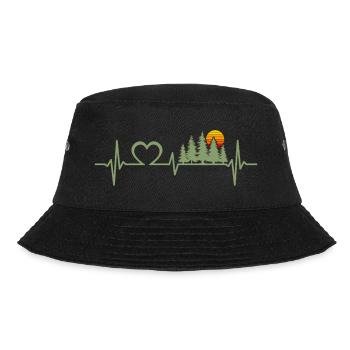 Wald Herzschlag Natur Bäume Wildnis Outdoor - Bucket Hat - Schwarz - Vorne - Lela (165cm)