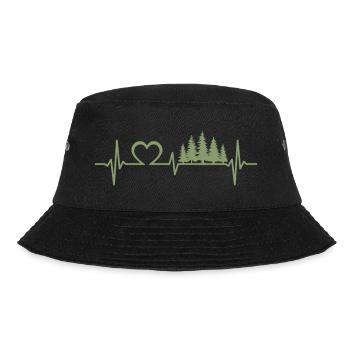 Wald Herzschlag Natur Bäume Wildnis Outdoor - Bucket Hat - Schwarz - Vorne - Lela (165cm)