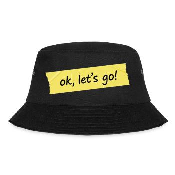 Ok, let's go! Yellow Tape Design - Bucket Hat - black - Front - Lela (165cm)