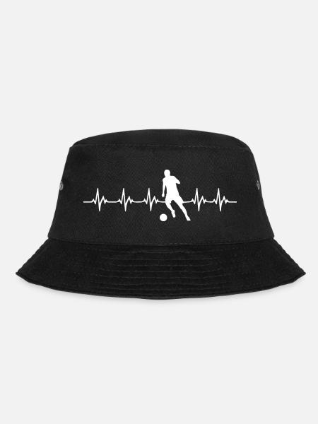 football Heartbeat - Bucket Hat - black
