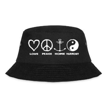 Peace Frieden Freiheit Liebe - Bucket Hat - Schwarz - Vorne - Lela (165cm)