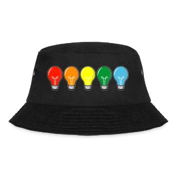 farbige Glühbirnen - Bucket Hat - Schwarz - Vorne - Lela (165cm)