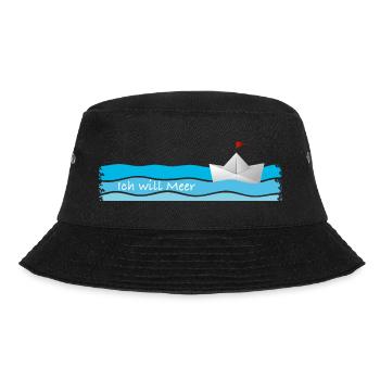 Ich will Meer - Bucket Hat - Schwarz - Vorne - Lela (165cm)