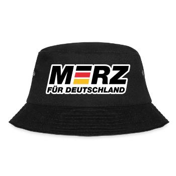 Merz für Deutschland - Kanzler - Kanzlerkandidat - Bucket Hat - Schwarz - Vorne - Lela (165cm)