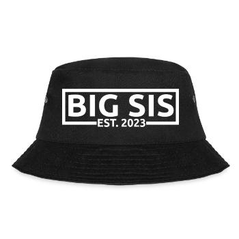 Big Sis Est. 2023 Schwangerschaft zur Big Sister befördert - Bucket Hat - Schwarz - Vorne - Lela (165cm)