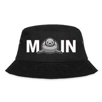 Moin mit Robbe - Bucket Hat - Schwarz - Vorne - Lela (165cm)