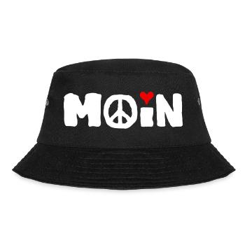 Peace Frieden Freiheit Liebe Moin - Bucket Hat - Schwarz - Vorne - Lela (165cm)