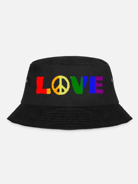 Peace Frieden Freiheit Liebe - Bucket Hat - Schwarz
