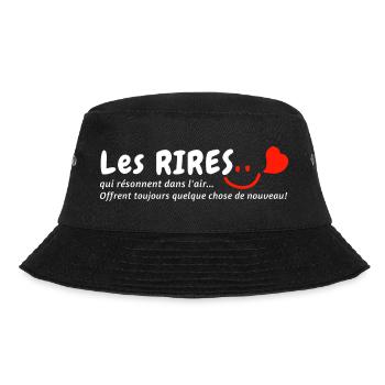 "The laughter that resonates offers something..." - Bucket Hat - black - Front - Lela (165cm)