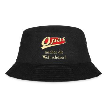 Opas machen die Welt schöner RAHMENLOS® - Bucket Hat - Schwarz - Vorne - Lela (165cm)