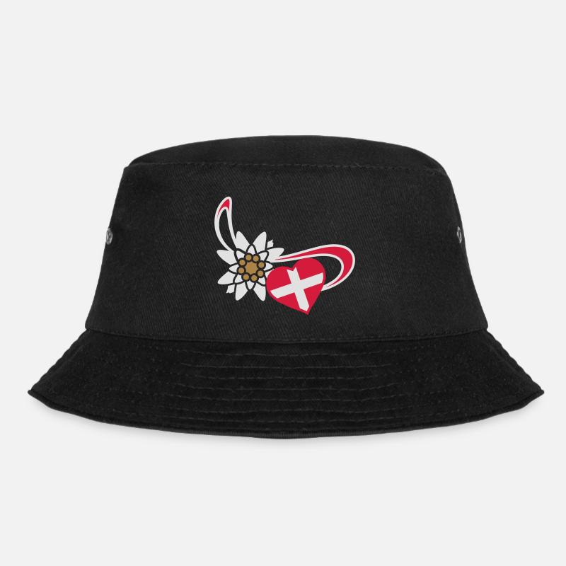 Drapeau de la Suisse en forme de cœur - Bob - noir