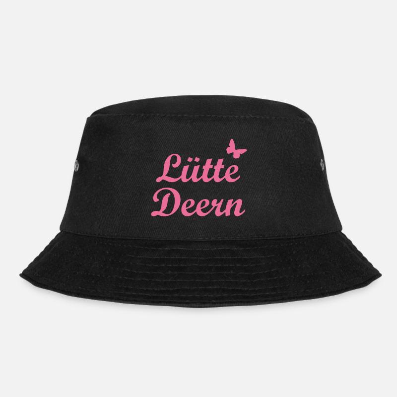 Lütte Deern | Kleines Mädchen Plattdeutsch Norden - Bucket Hat - Schwarz
